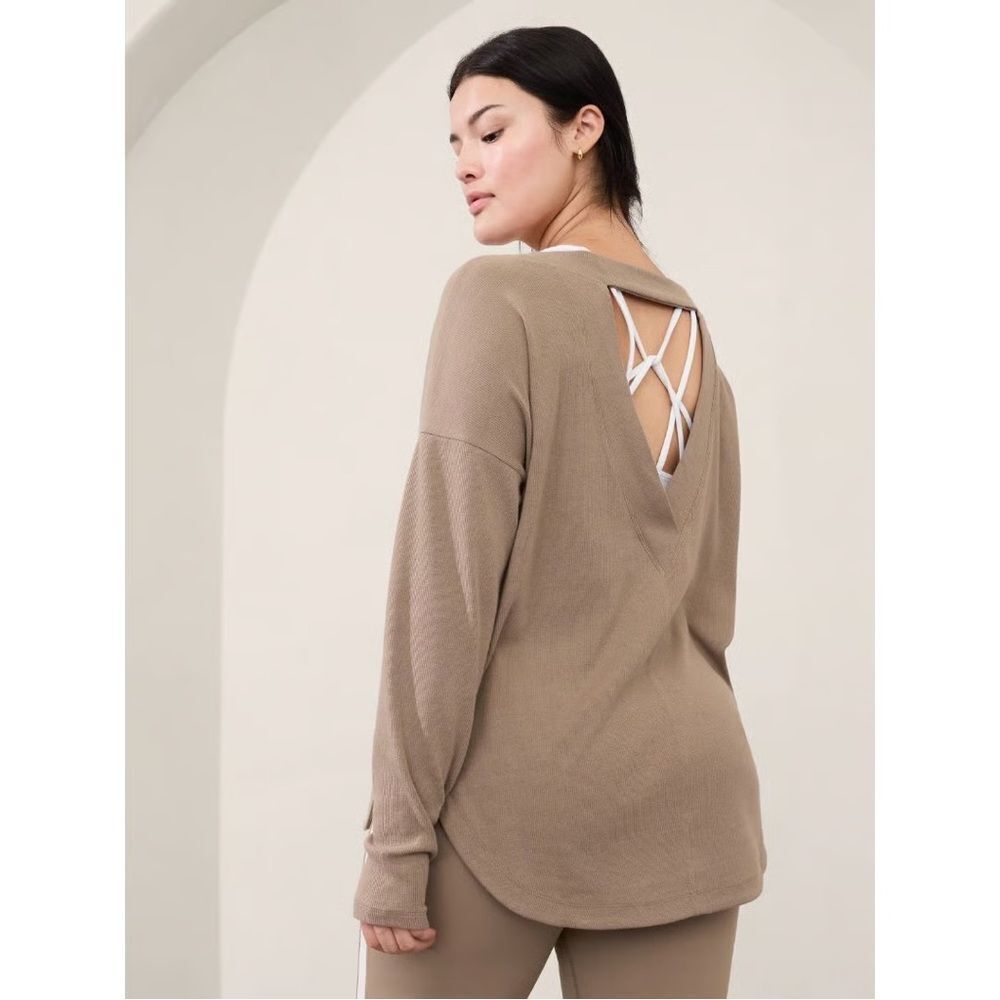 Athleta Presence Open Back Sweatshirt